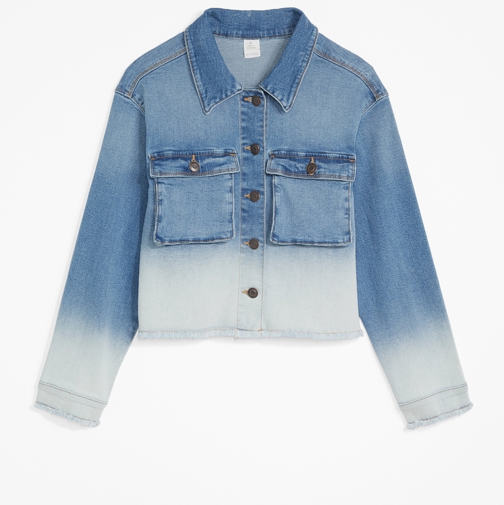 Girls Frayed Ombre Denim Jacket